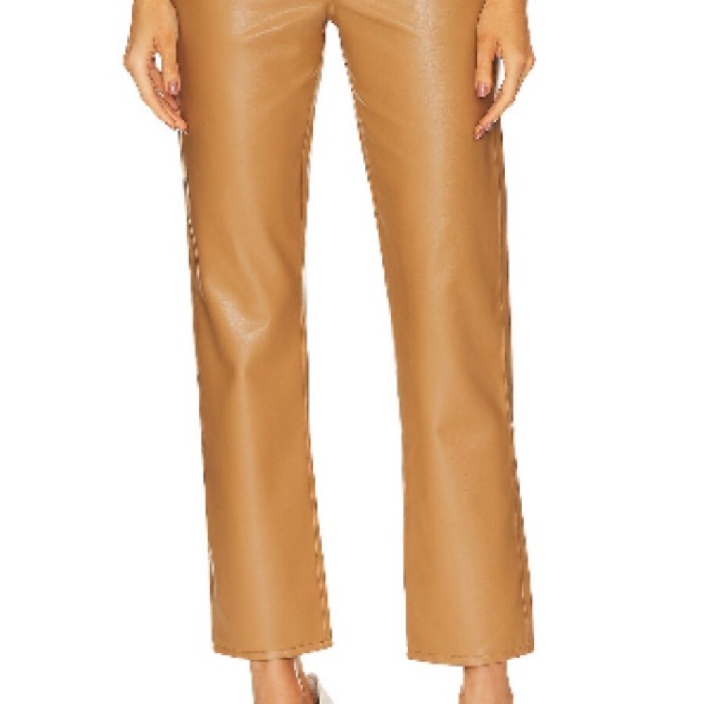 Veronica Beard Faux leather straight leg Pants